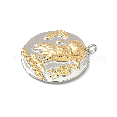 Подвески-монеты из нержавеющей стали 304 STAS-K252-19GP-1