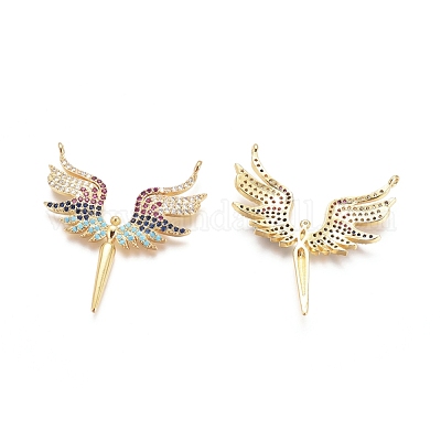 Латунные микро проложить кубического циркония подвески ZIRC-G161-01B-1