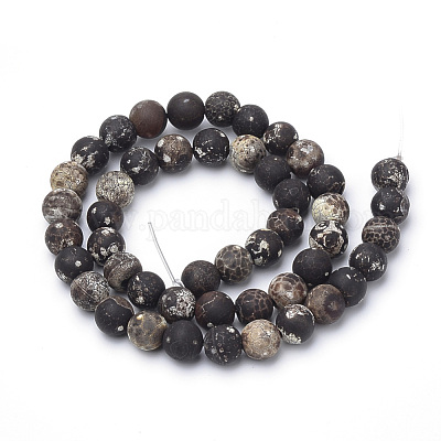 Окрашенные естественный агат бисер пряди X-G-Q462-130B-10mm-1