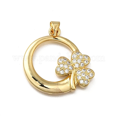 Латунные микро проложить кубического циркония подвески KK-C090-04B-G-1