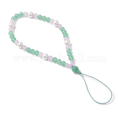 Ремешки для мобильных телефонов из натурального и окрашенного малайзийского нефрита HJEW-JM03426-01-1