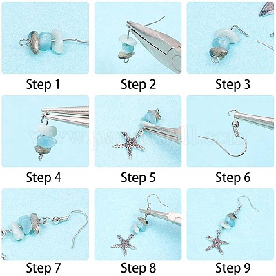 Изготовление сережек своими руками на тему океана DIY-SC0008-63-1