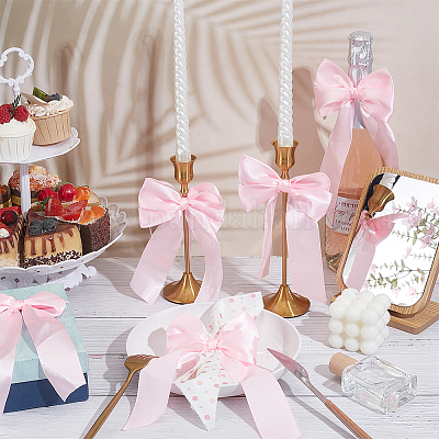 12 шт. полиэстеровое одностороннее атласное кольцо для салфеток с бантом HJEW-PH02162-1