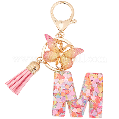 Брелок с кисточкой из цинкового сплава KEYC-WH20004-12P-1