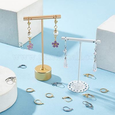 90 шт. 6 шт. фурнитура для сережек из нержавеющей стали 304 с застежкой-молнией STAS-NB0001-60-1