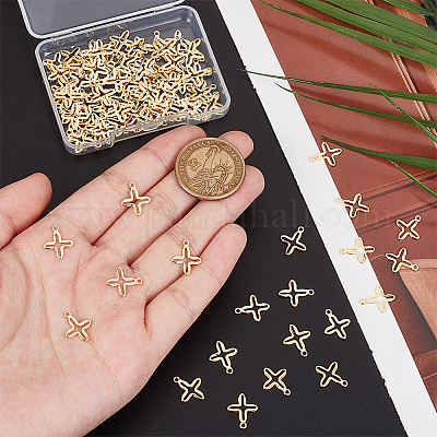 100 шт. 201 нержавеющая сталь миниатюрные крестики-подвески FIND-UN0003-99-1