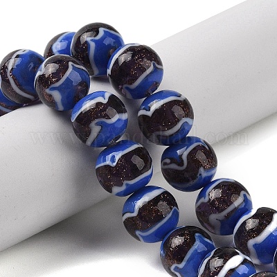 Бусы лэмпворк ручной работы LAMP-P062-02B-1