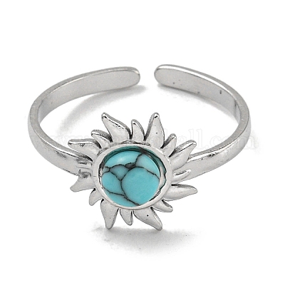 Кольца-манжеты из синтетической бирюзы из нержавеющей стали 304 G-Z056-01P-03-1