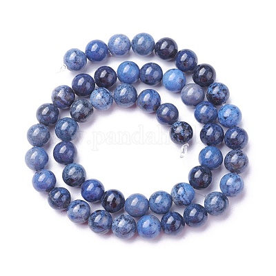 Натуральные дюмортьеритовые кварцевые бусы G-P424-B-8mm-1