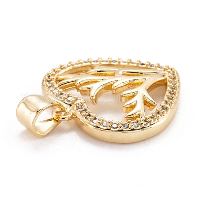 Кулон из латуни с прозрачным кубическим цирконием ZIRC-M114-16G-1