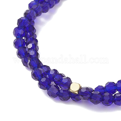 Браслет из прозрачных стеклянных бусин BJEW-JB12876-01-1