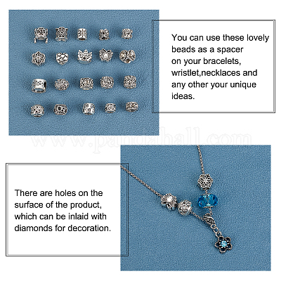 120 шт. 20 стиля тибетского стиля сплава европейские бусины эмалированные оправы TIBE-PH0002-01-1