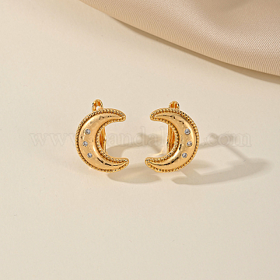 Серьги-кольца из латуни в форме луны ZD1343-1