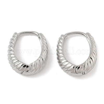 Латунные серьги обруча EJEW-D320-15P-1