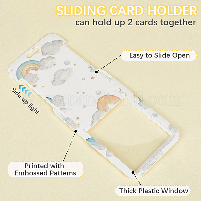 Пластиковый чехол для удостоверения личности с полиэстеровым шнурком AJEW-WH20017-33G-1
