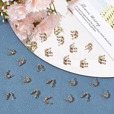 400 шт. латунные наконечники для бусин KK-BBC0004-50-1