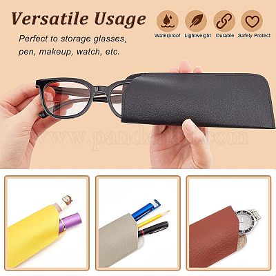 12 шт. 6-цветный футляр для очков из искусственной кожи pu AJEW-NB0003-69-1