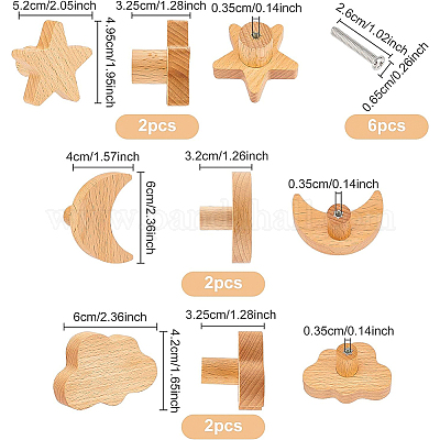 6шт. 3-х стильная вешалка для одежды из бука AJEW-BC0001-88-1