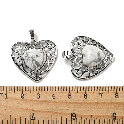 Подвески в виде персикового сердца в форме сердца из натуральных и синтетических драгоценных камней G-G158-01-1