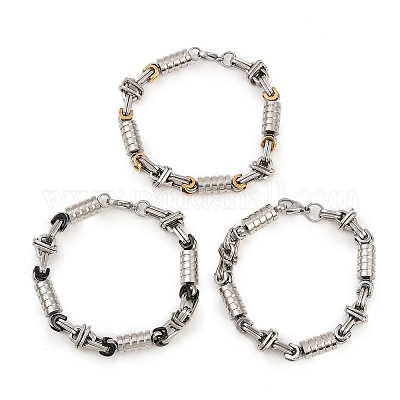 Браслеты-цепочки из нержавеющей стали 201 звено для мужчин и женщин BJEW-B143-08-1