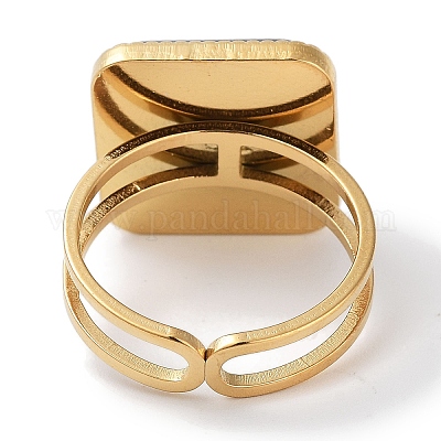 Ионное покрытие (IP) кольцо из нержавеющей стали 304 RJEW-B059-10G-02-1