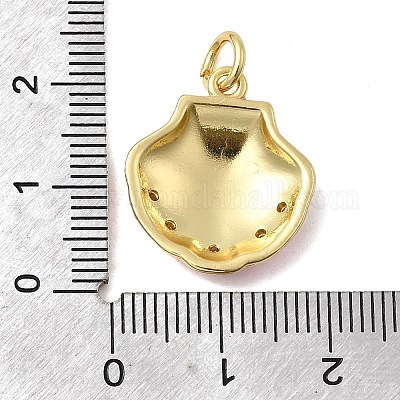 Подвески из латуни микропаве с фианитами и эмалью KK-H092-05G-1