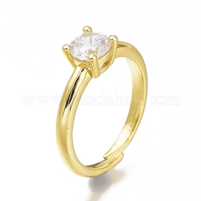 Латунные кольца-пасьянсы с микропаве и прозрачным кубическим цирконием&nbsp;LS-RJEW-N031-13G-1