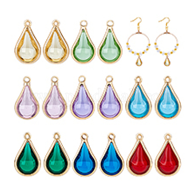 16шт. 8-х цветные стеклянные тыквенные подвески KK-PH0013-31-1