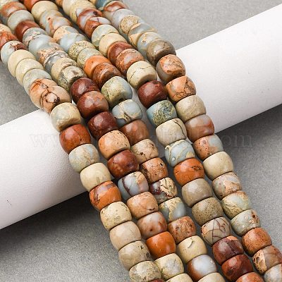 Натуральные бусины из аква терра яшмы G-L624-D03-10x8mm-1