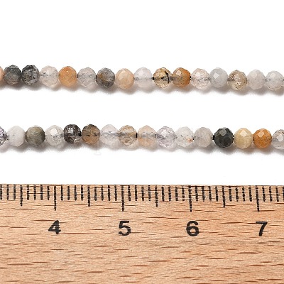 Нити бусин из натурального черного рутилированного кварца&nbsp;LS-G-RM241221-B24-1