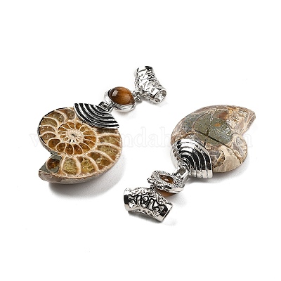 Подвески из окаменелой улитки из натурального тигрового глаза G-F062-13-1