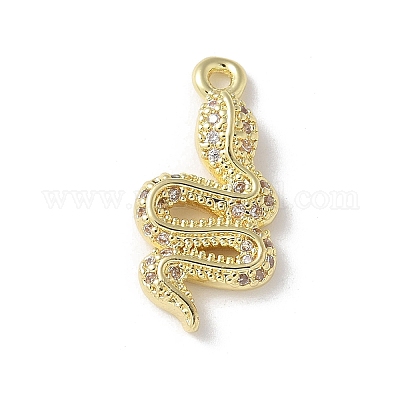 Латунные микропаве прозрачные подвески с фианитом KK-S505-04G-01-1