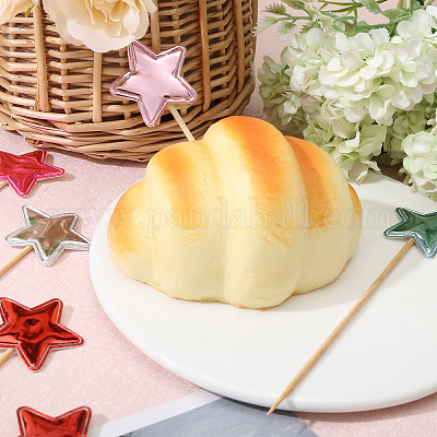 12 набор из 6-х цветных украшений для торта из искусственной кожи с бамбуковой палочкой FIND-CA0009-83-1