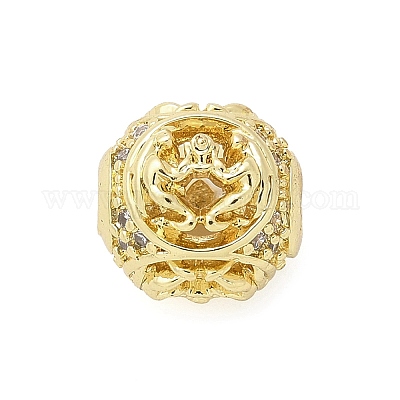 Латунные микро проложить кубического циркония бусы KK-Z095-04G-03-1