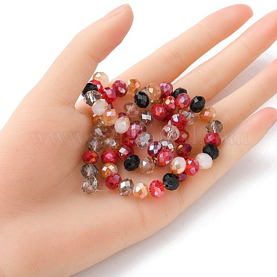 Стеклянные бусины с гальваническим покрытием  EGLA-YW0002-E04-1