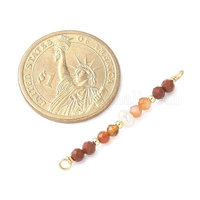 Граненые круглые натуральные смешанные драгоценные камни и картофельный натуральный культивированный пресноводный жемчуг бусины-соединители подвески PALLOY-JF03531-1