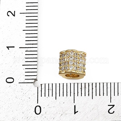 Латунь микропаве прозрачный кубический цирконий европейский бисер KK-D409-04G-1