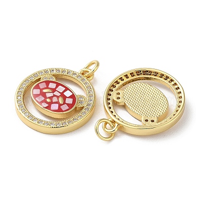 Латунные микропаве прозрачные подвески с фианитом KK-C045-17G-1