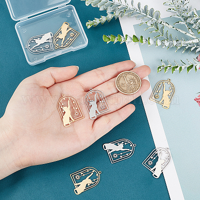 8 шт. подвески из нержавеющей стали 201 двух цветов STAS-DC0005-12-1