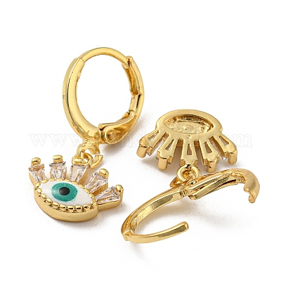 Серьги с подвесками из латуни с покрытием из настоящего 18-каратного золота EJEW-A033-11G-01-1