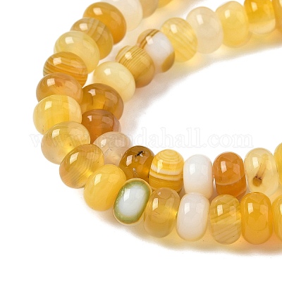 Натуральные полосатые агатовые бусы G-F790-I01-01B-1