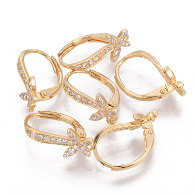 Латунные кубические циркониевые серьги KK-S340-49G-1