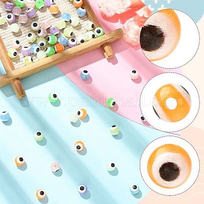 70 шт. двухцветных светящихся и печатных непрозрачных акриловых бусин&nbsp;LACR-FS0001-01-1