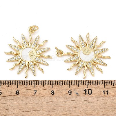 Кулоны с фианитами из латуни KK-L251-23G-01-1