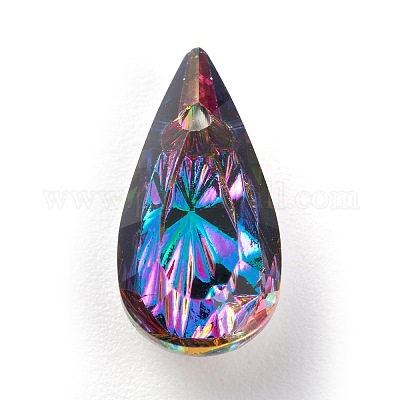 Подвески из тисненого стекла со стразами GLAA-J101-06A-001VO-1