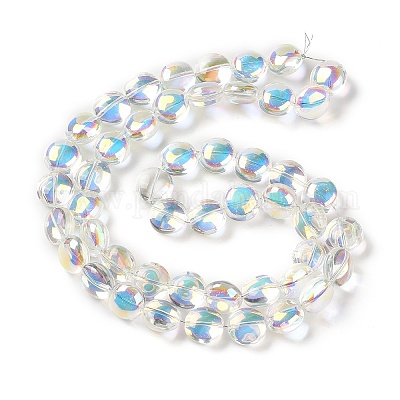 Прозрачные гальванические стеклянные бусины EGLA-P049-01A-AB02-1