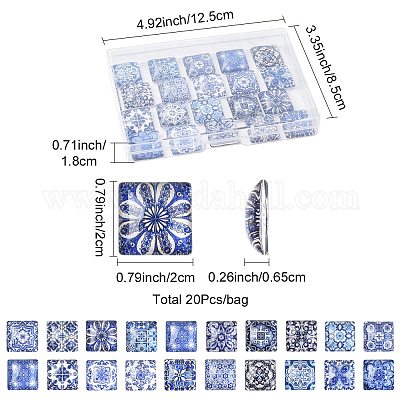 20шт стеклянные кабошоны GLAA-FS0002-59-1