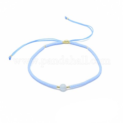 Регулируемые браслеты из бисера натурального агата BJEW-F391-A11-1