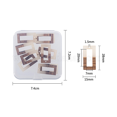 Подвески из смолы и дерева RESI-OL0001-09B-1