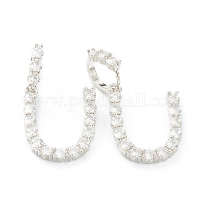 Латунные микропаве прозрачные подвески с фианитом ZIRC-J039-18P-U-1